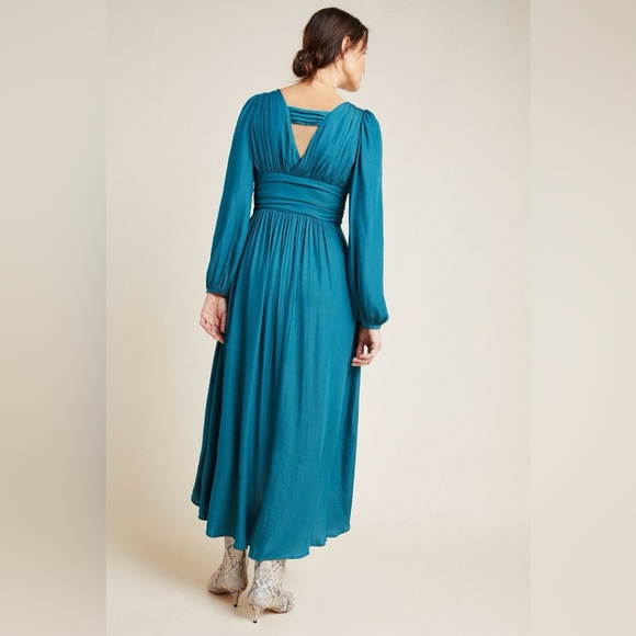 Anthropologie Teal Midi Dress - Picture 2 of 7